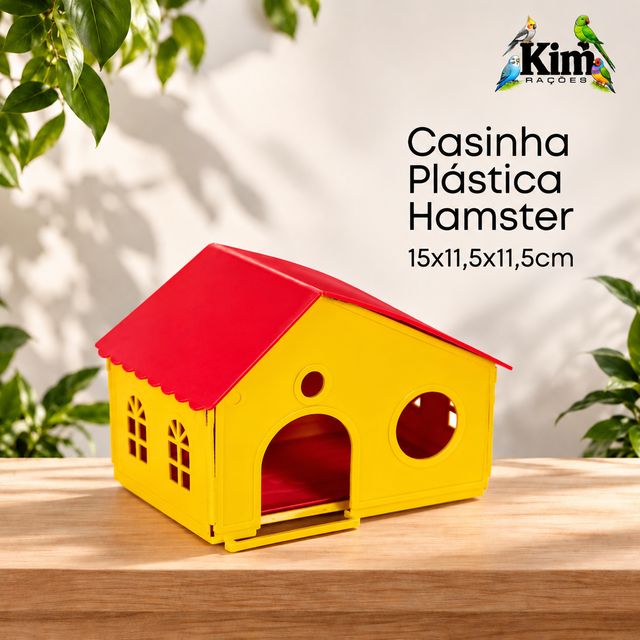 Casinha plástica para hamster 15 x 11,5 x 11,5 cm