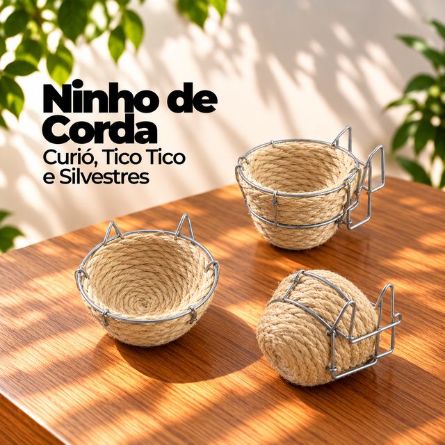 Ninho de corda para curió, tico-tico e silvestres